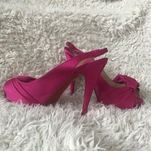 Pink Louboutin High Heels Peep Toe Slingback  35.5